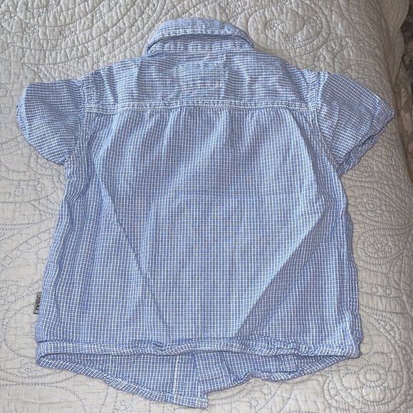 PD&C Blue and white check short sleeve button up. 2T - Picture 3 of 4